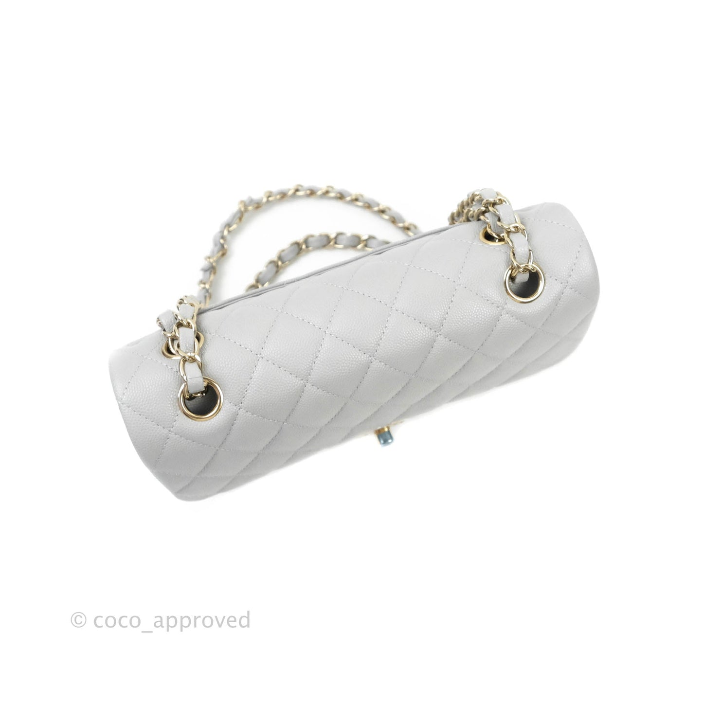 Chanel Classic Small S/M Flap Grey Caviar Gold Hardware
