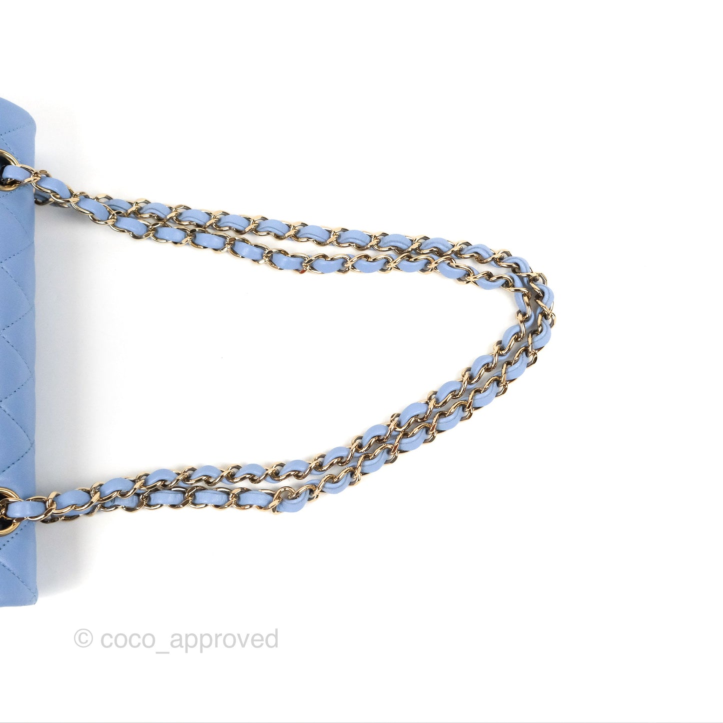 Chanel Small Classic Quilted Flap Blue Sky Lambskin Gold Hardware 21C
