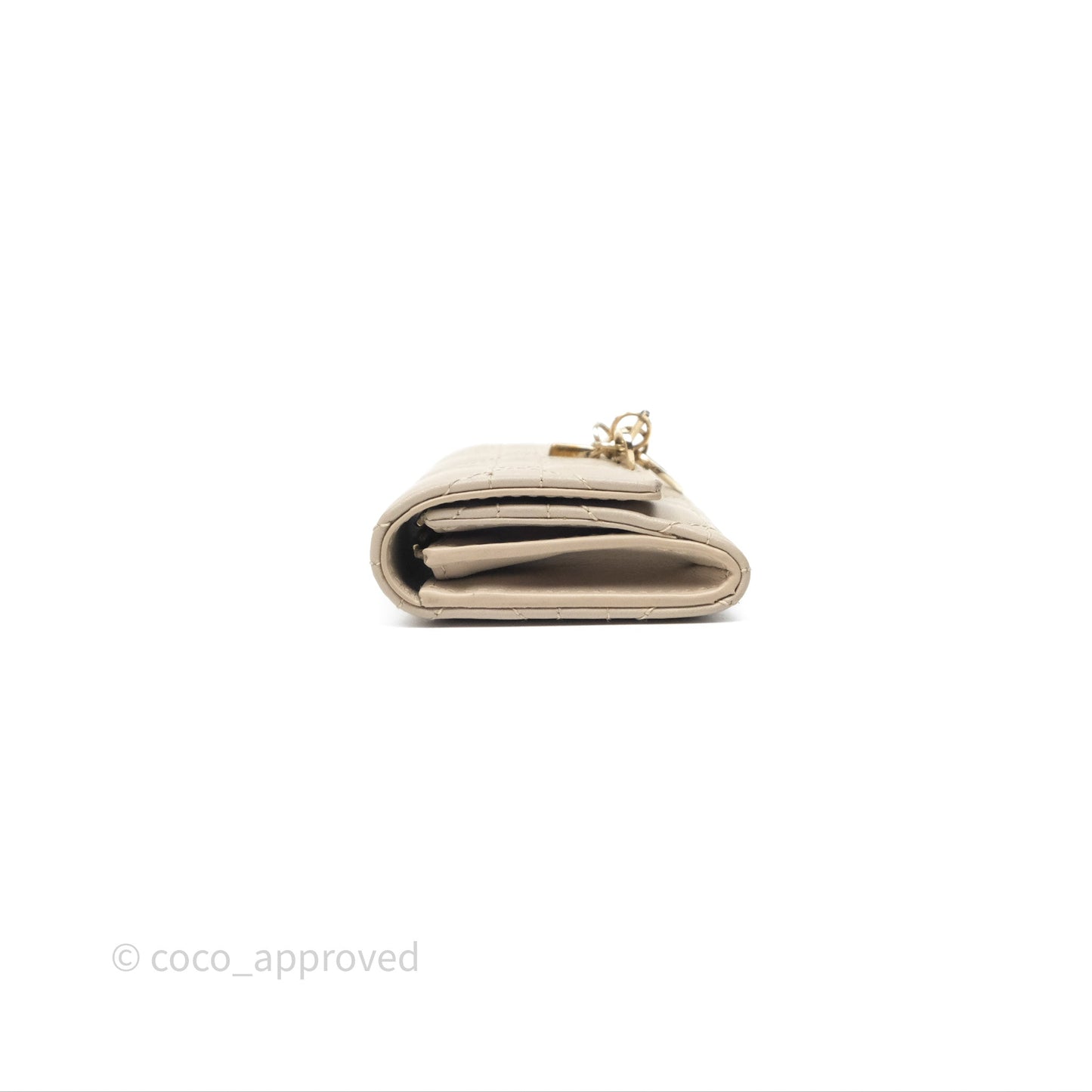 Christian Dior My Dior Glycine Wallet Powder Beige Cannage Lambskin