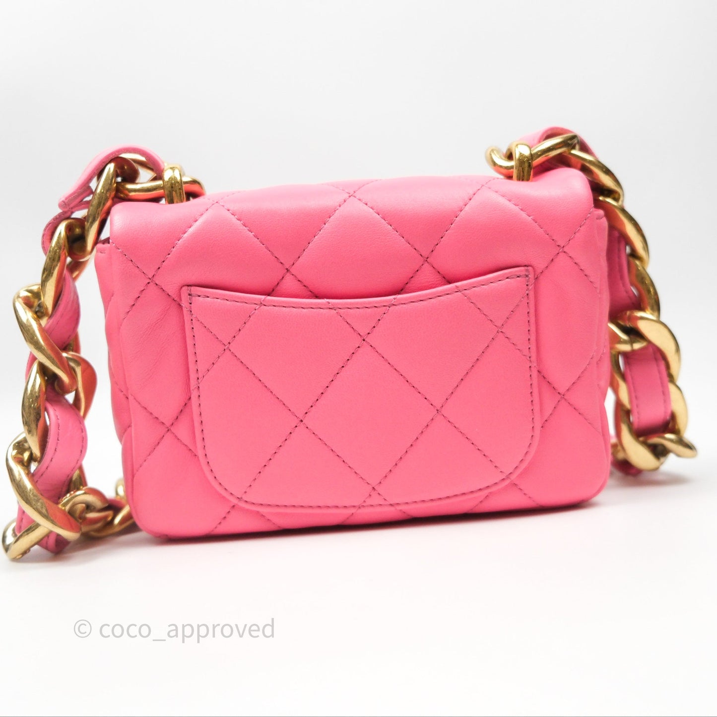 Chanel Quilted Mini CC Funky Town Flap Pink Lambskin Aged Gold Hardware