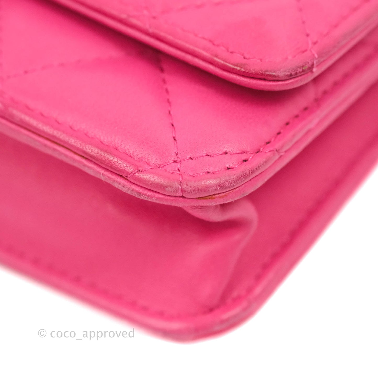 Chanel Quilted Wallet on Chain WOC Pink Lambskin Gold Hardware