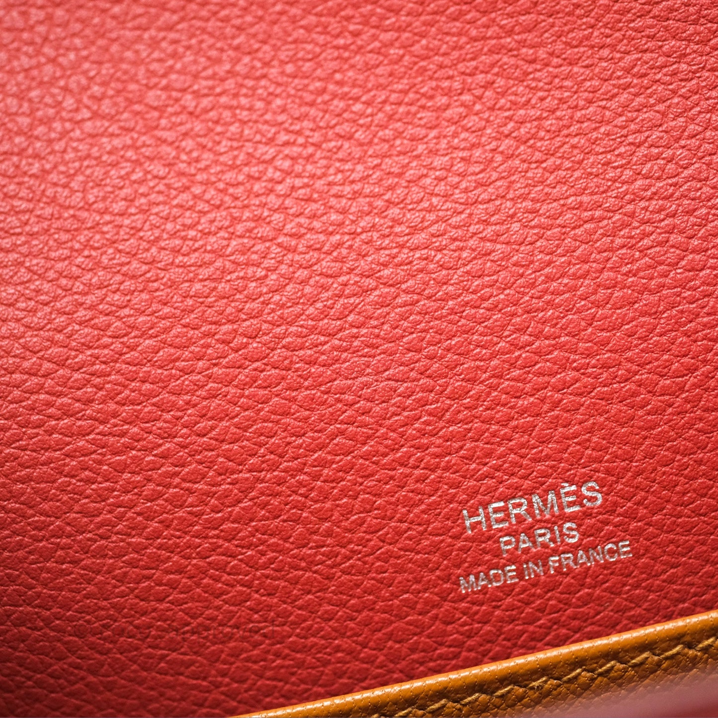 Hermès Roulis Mini Brique 36 / Caramel 28 Evercolor Palladium Hardware