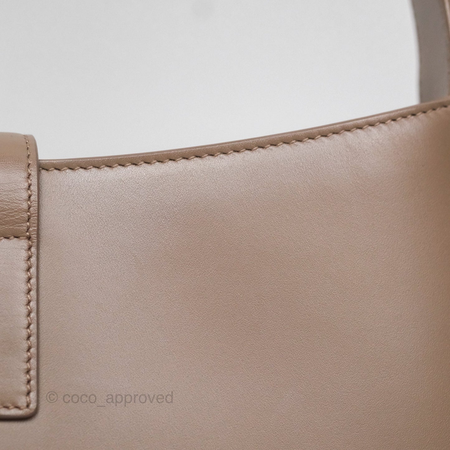 Saint Laurent Le 5 À 7 Taupe Calfskin Bronze Brass Hardware