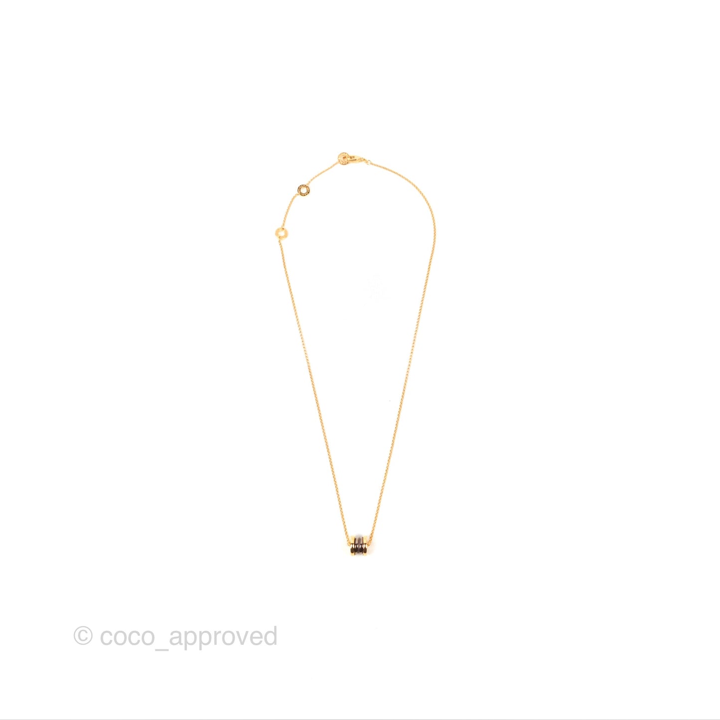 Bvlgari Zero1 Mini Necklace Black Ceramic 18K Pink Gold