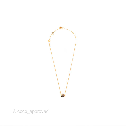 Bvlgari Zero1 Mini Necklace Black Ceramic 18K Pink Gold