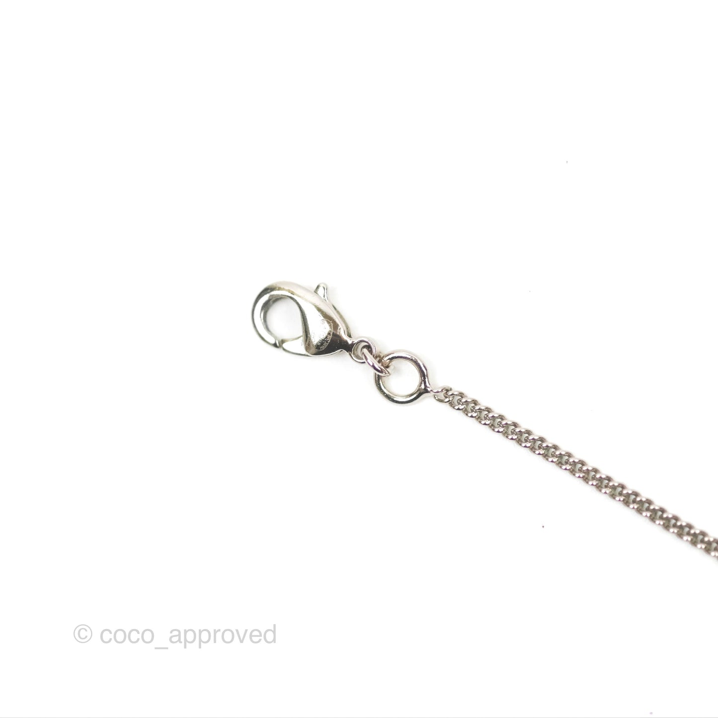 Chanel CC Pearl Necklace Silver Tone 11V