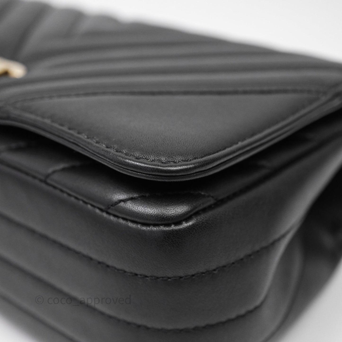 Chanel Small Statement Chevron Flap Bag Black Gold Hardware