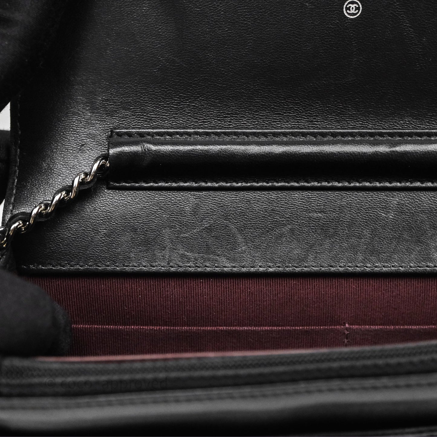 Chanel Quilted WOC Black Lambskin Silver Hardware