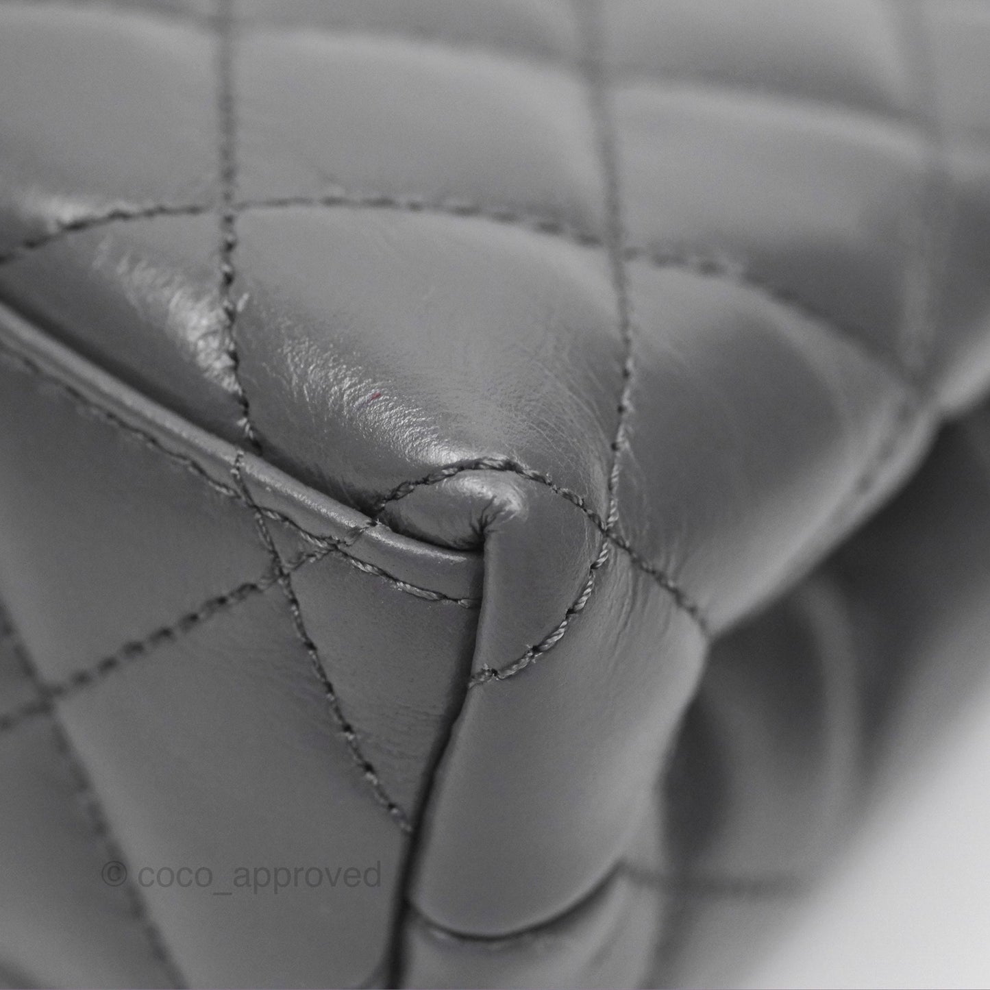 Chanel Kelly Bag Quilted Grey Shiny Calfskin Aged Gold Hardware