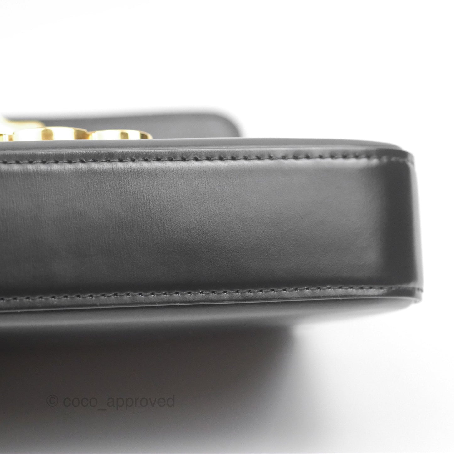 Celine Triomphe Shoulder Bag Black Calfskin