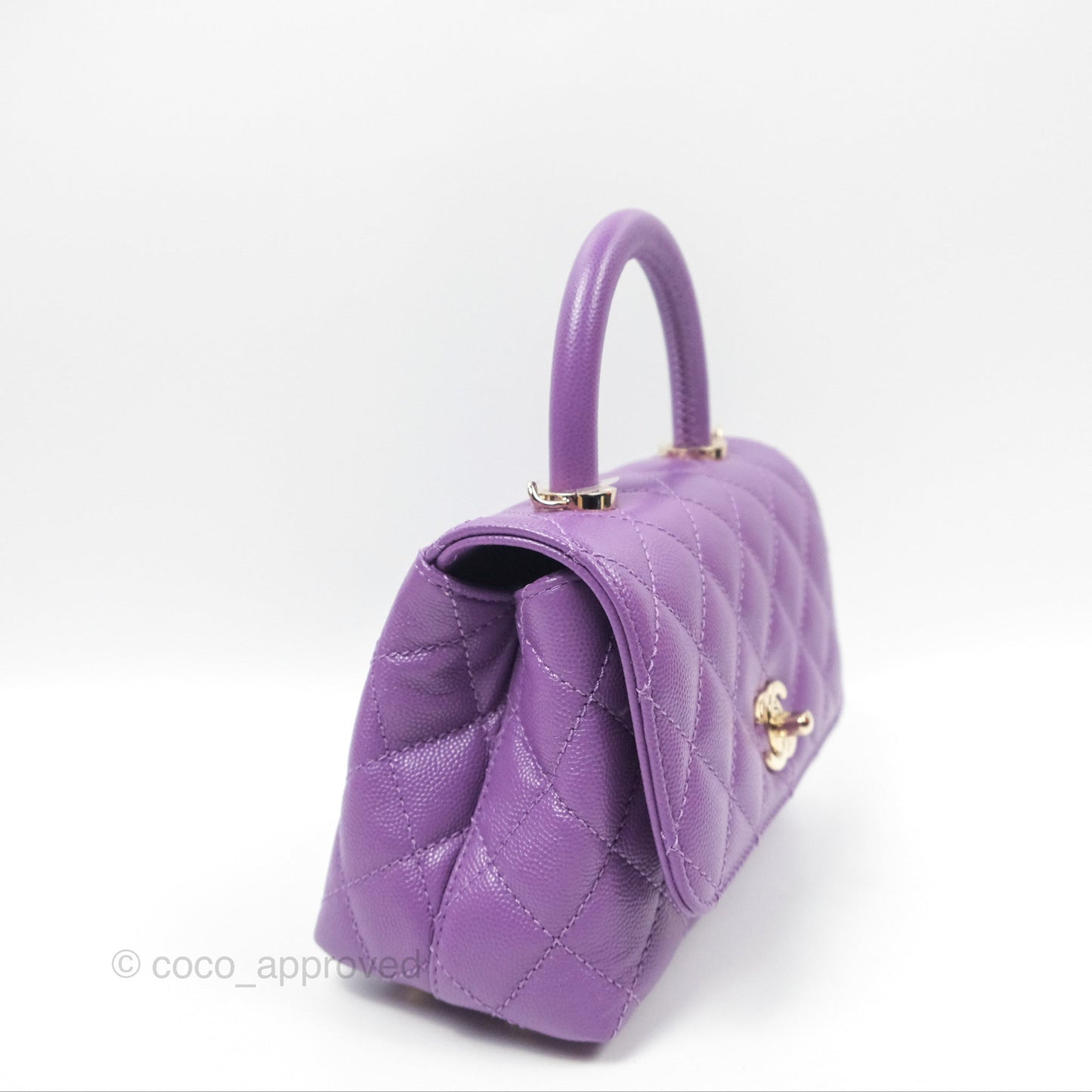Chanel Mini Coco Handle Purple Caviar Gold Hardware
