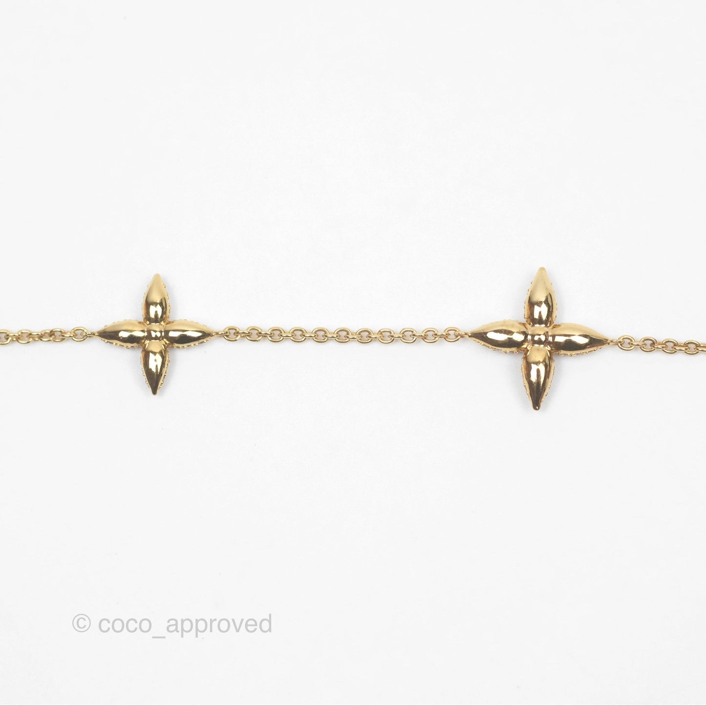 Louis Vuitton Iconic Tresor Necklace White/Pink Crystals Gold Tone