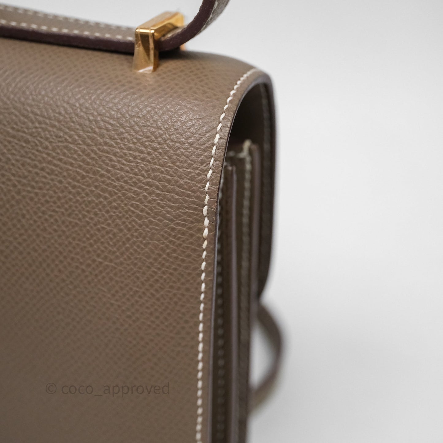 Hermès Constance Mini 18cm Etoupe Epsom Gold Hardware