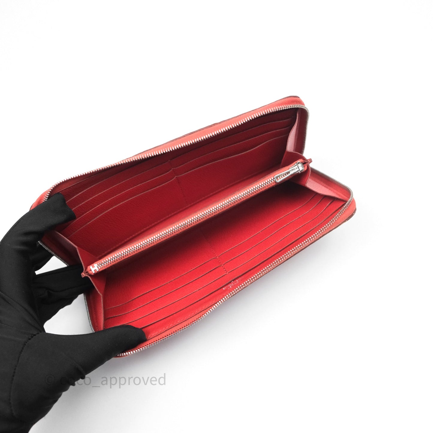 Hermès Azap Wallet Red Alligator Palladium Hardware