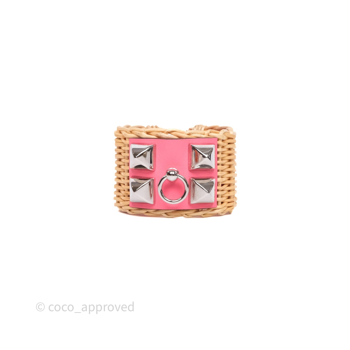 Hermès Medor Picnic Cuff Bracelet Rose Azalée Palladium Hardware