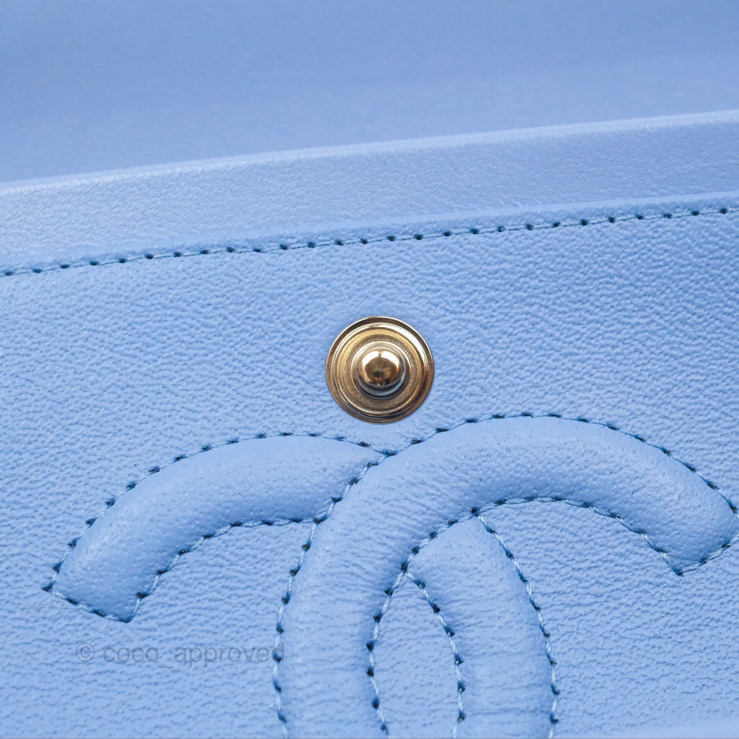 Chanel Small Classic Quilted Flap Sky Blue Lambskin Gold Hardware