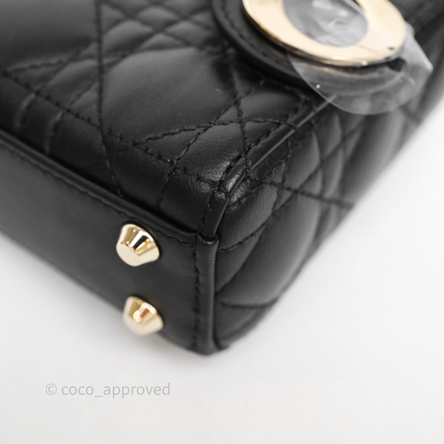 Christian Dior Micro Lady Dior Cannage Black Lambskin Gold Hardware