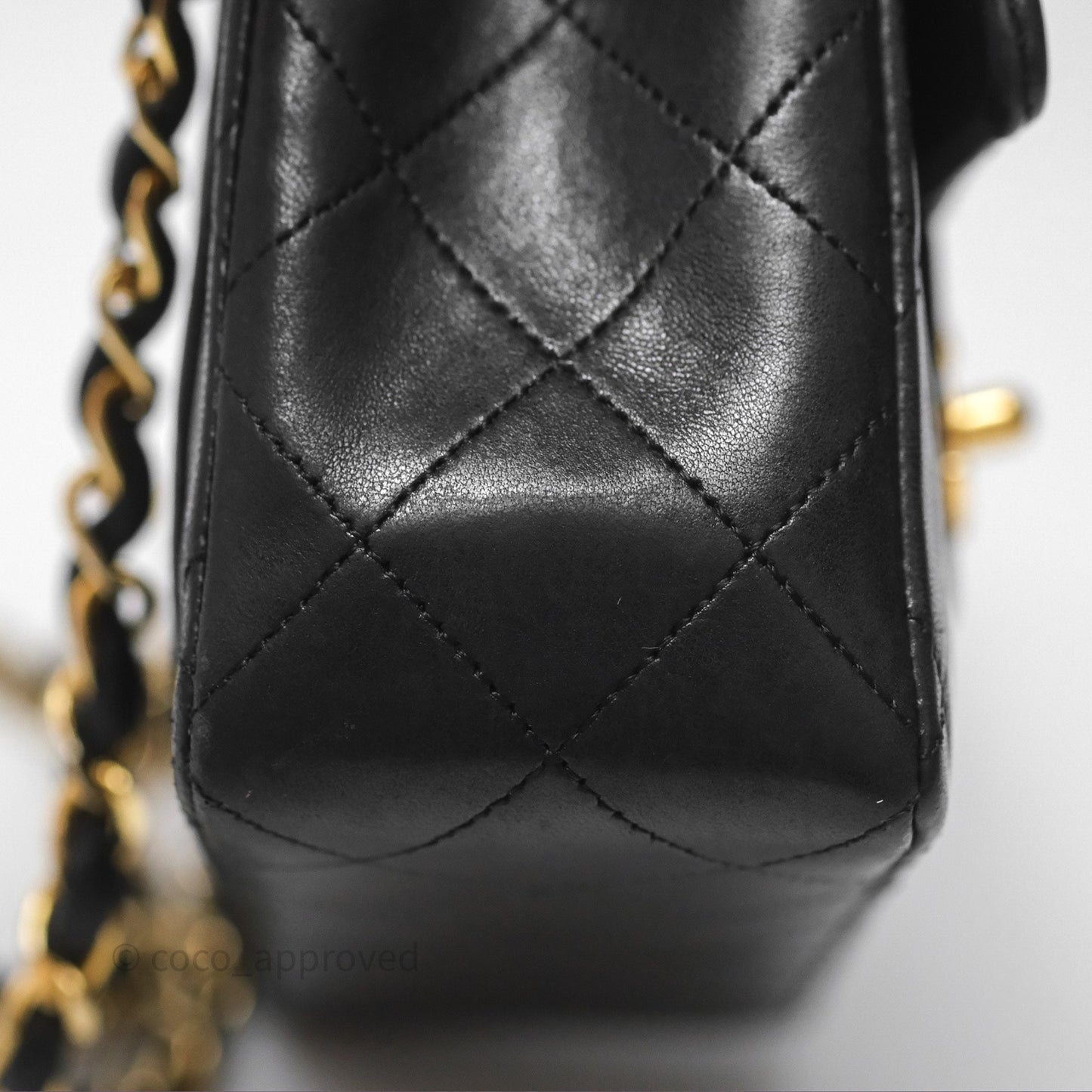 Chanel Vintage Mini Square Black Lambskin 24K Gold Hardware
