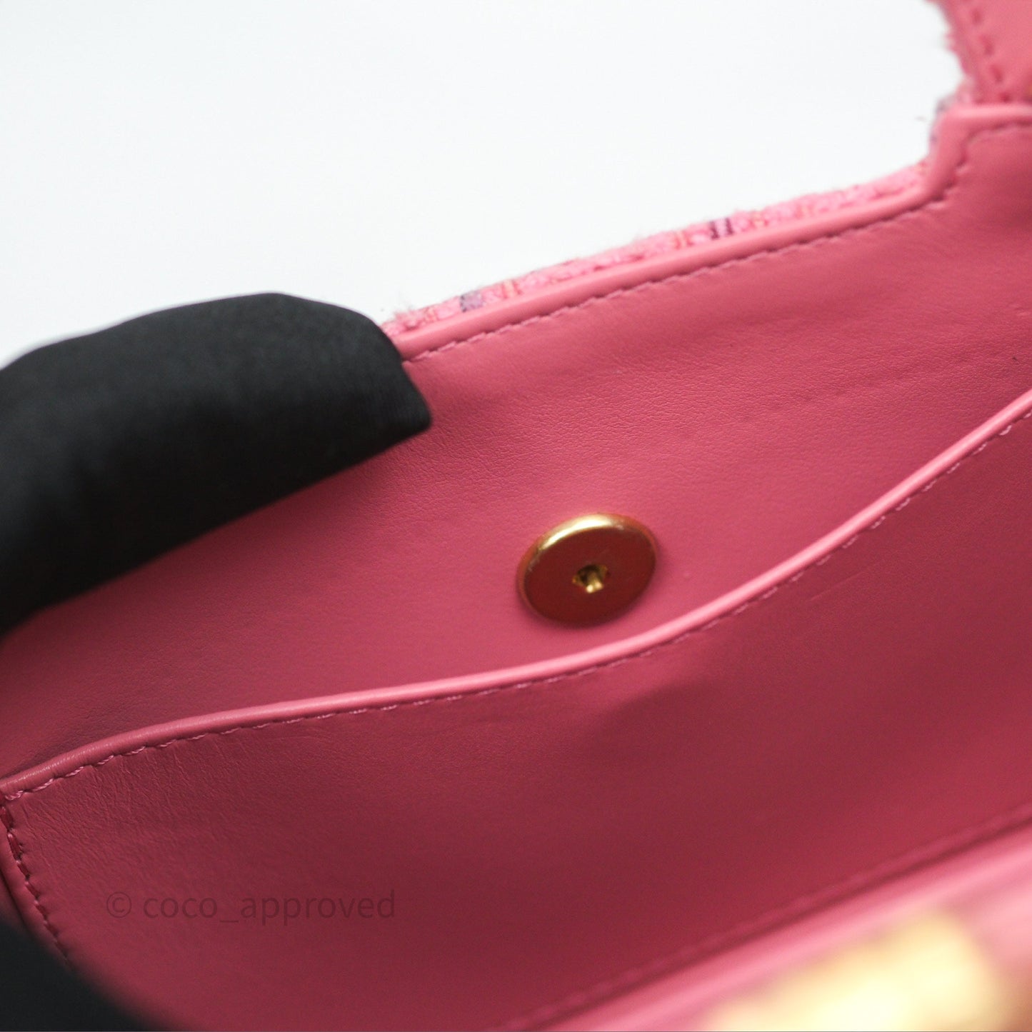 Chanel Kelly Bag Pink Tweed Aged Gold Hardware