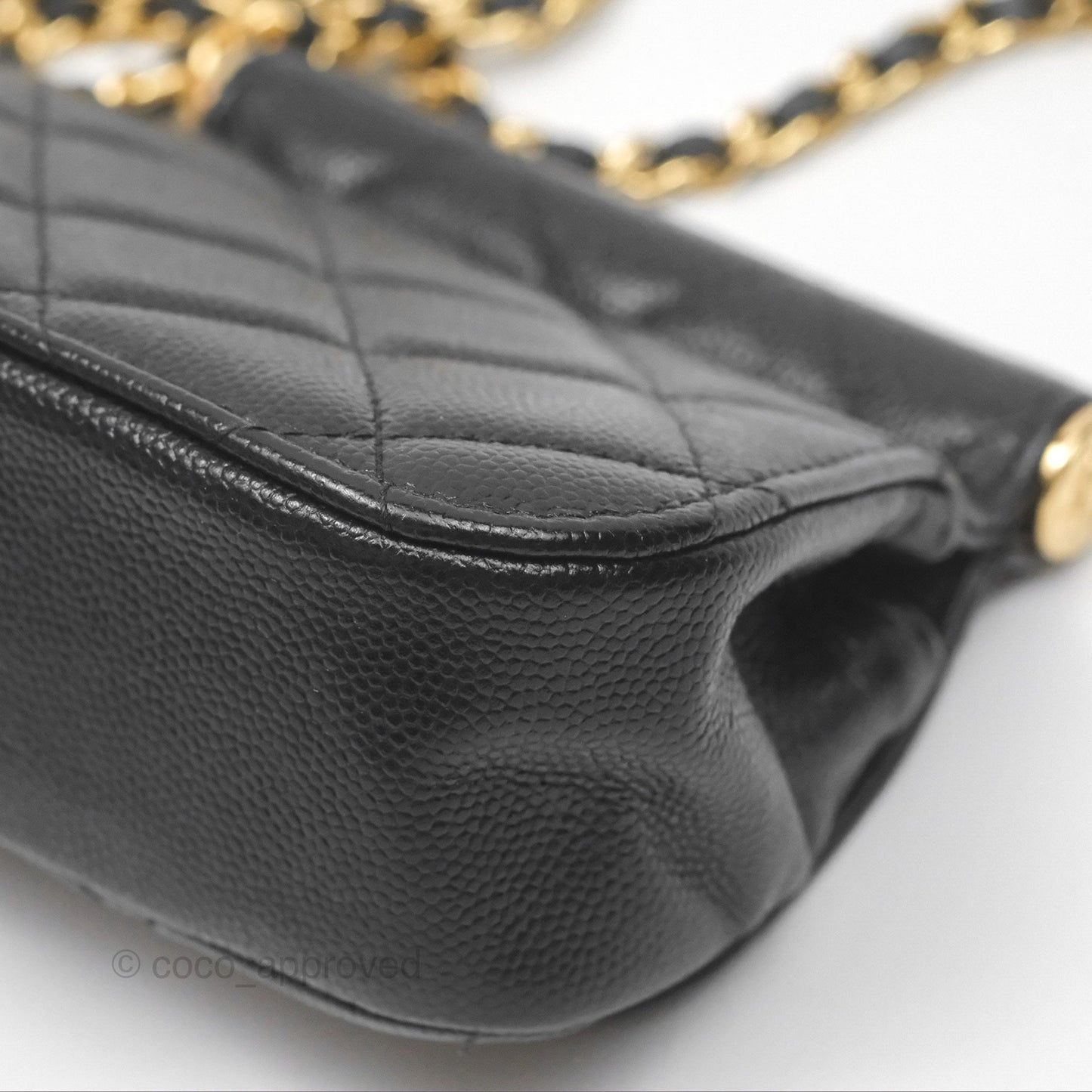 Chanel Clutch with Chain Black Caviar Gold Hardware 22K