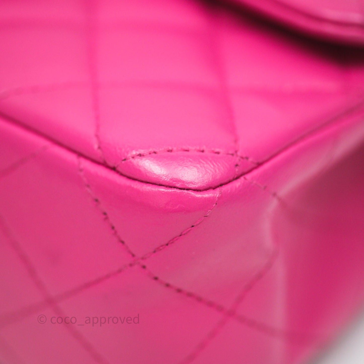 Chanel Mini Rectangular Quilted Dark Pink Lambskin Silver Hardware