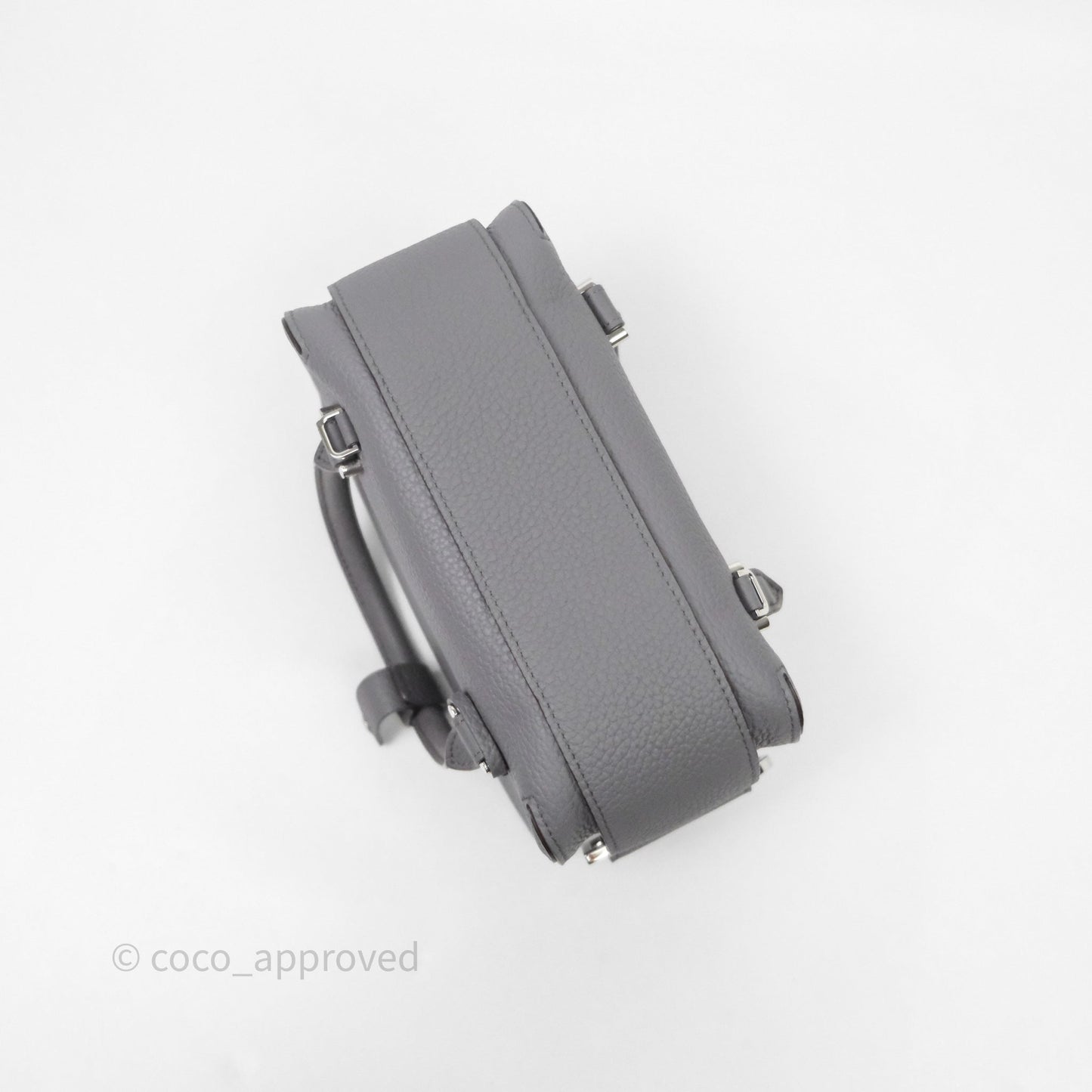 Delvaux Cool Box Mini Taurillon Soft Grained Grey Calfskin Silver Hardware