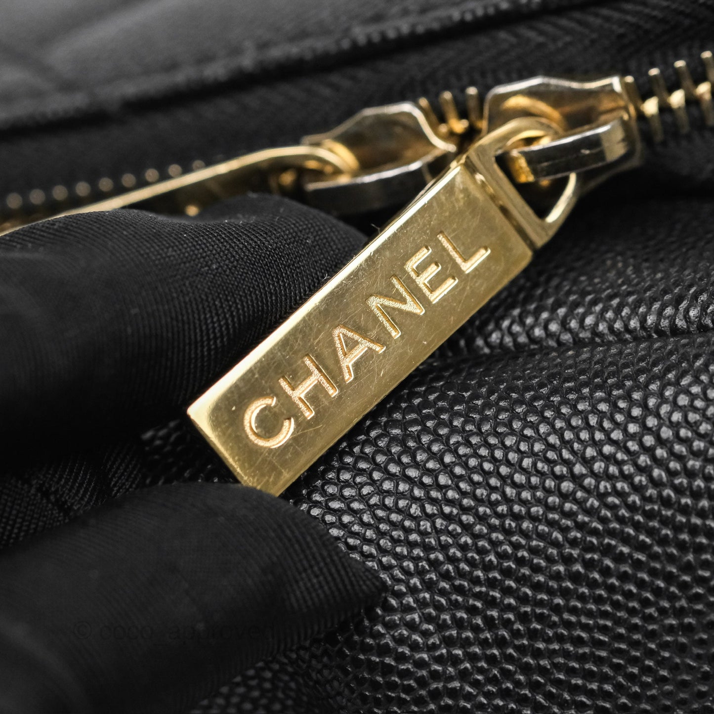 Chanel Small Business Affinity Shopping Bag Black Caviar Gold Hardware