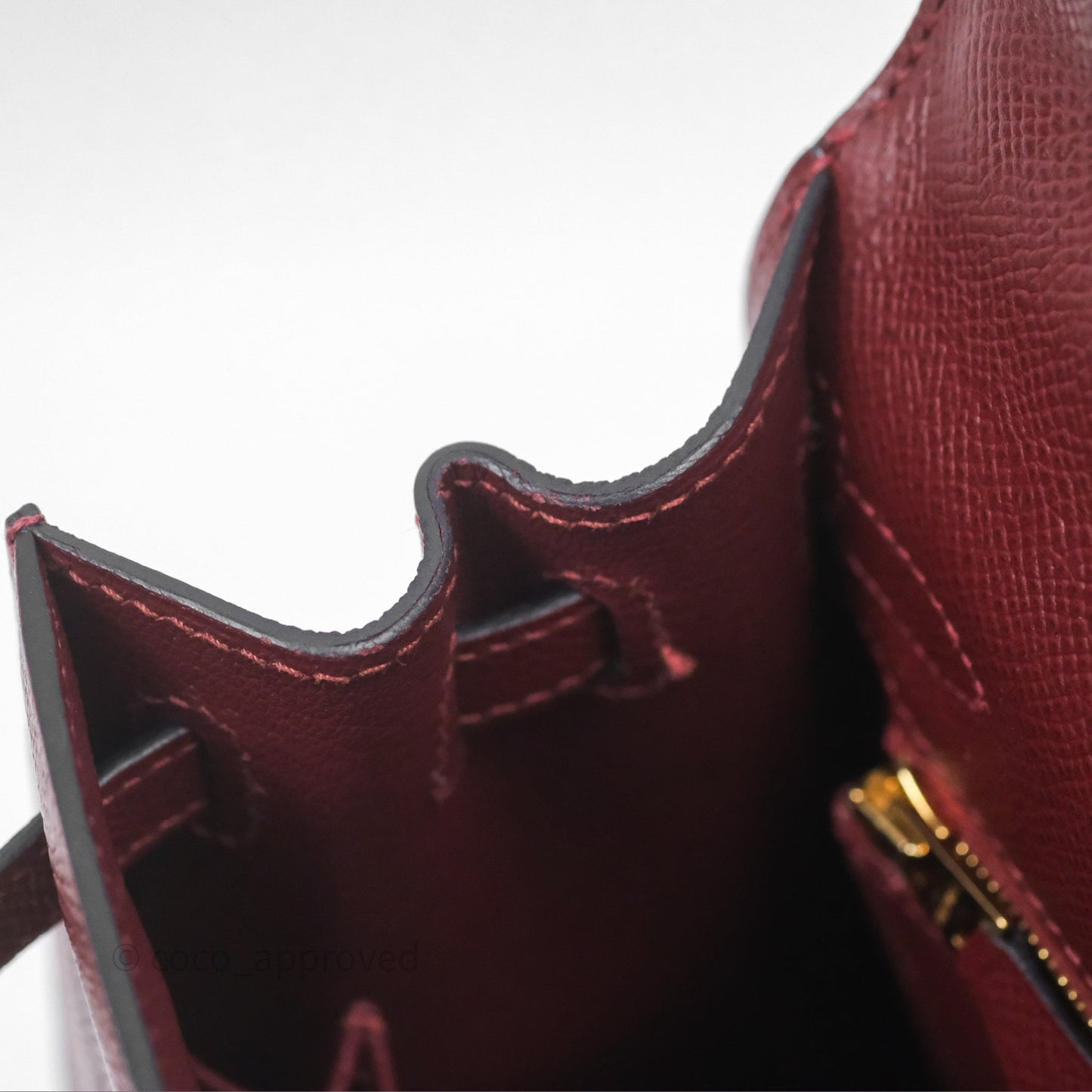 Hermès Sellier Kelly 25 Rouge H Epsom Gold Hardware