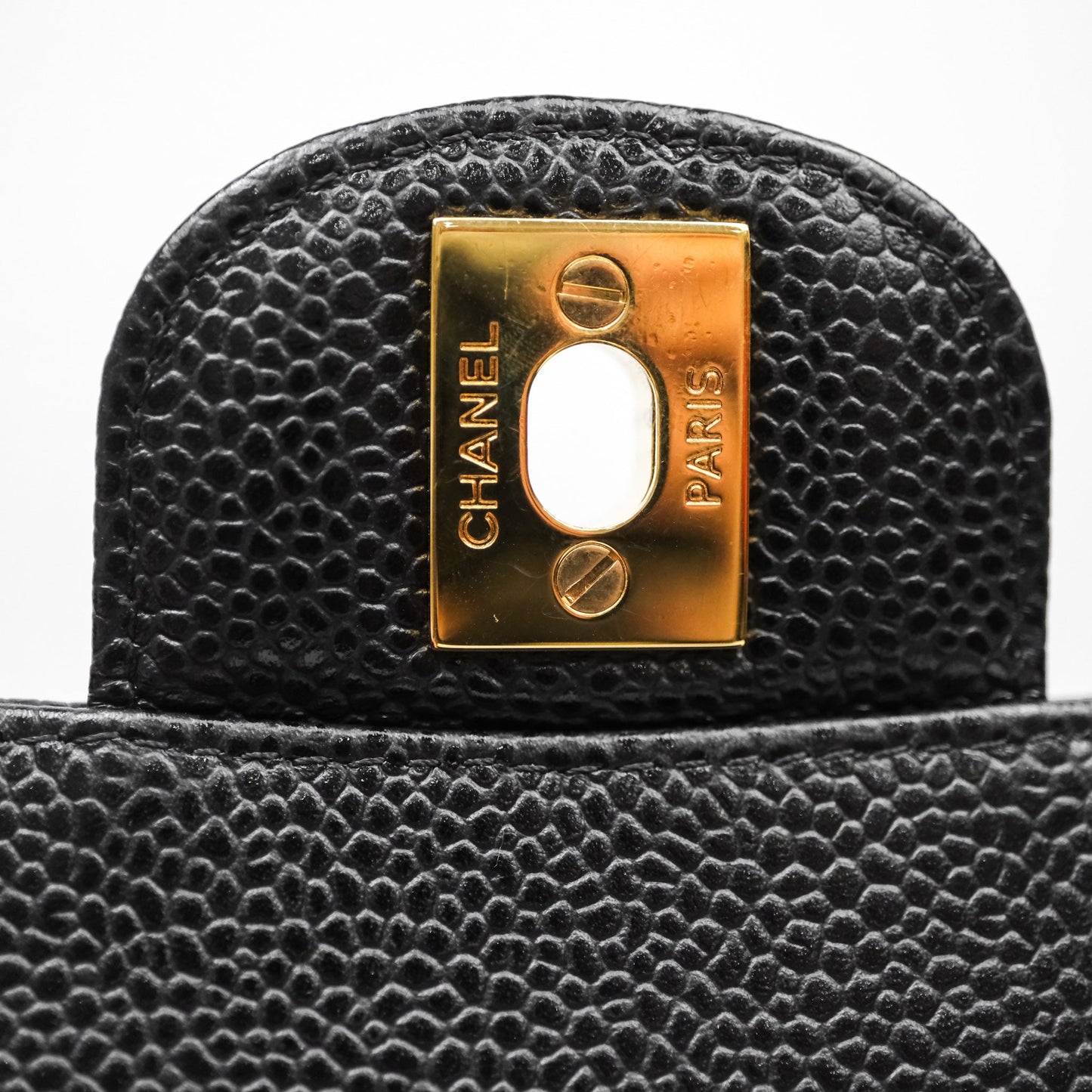 Chanel Classic Medium Flap Quilted Black Caviar Gold Hardware