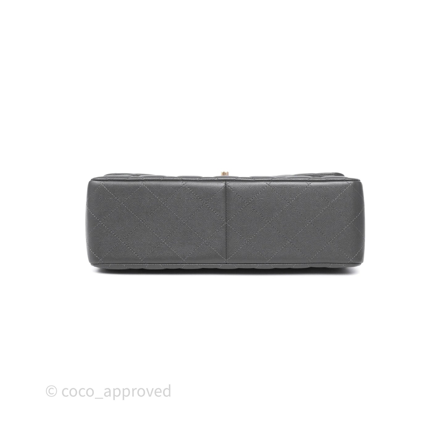 Chanel Jumbo Classic Double Flap Quilted Dark Grey Caviar Gold Hardware⁣⁣