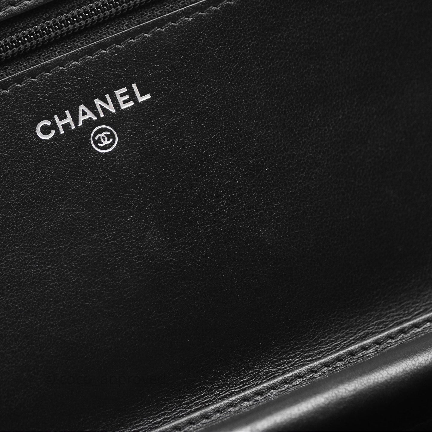 Chanel Quilted Boy Wallet on Chain WOC Black Caviar Ruthenium Hardware