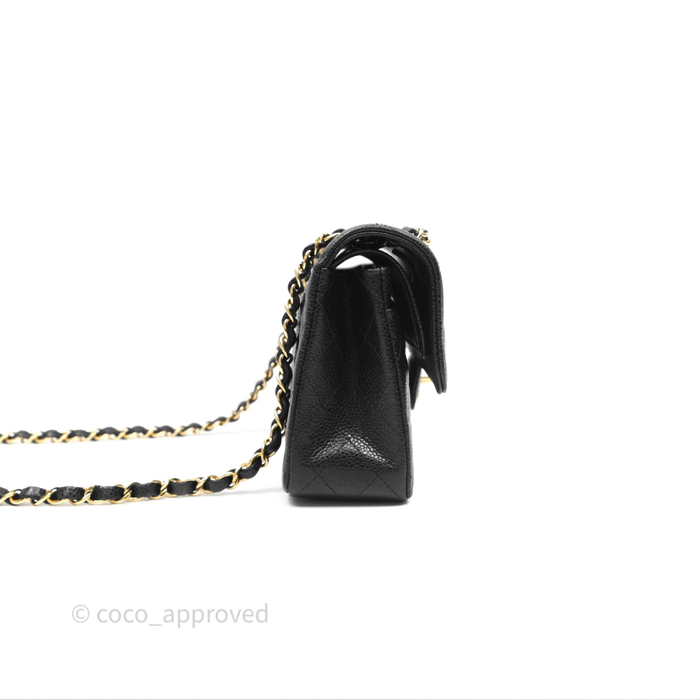 Chanel Small Classic Flap Quilted Black Caviar Gold Hardware