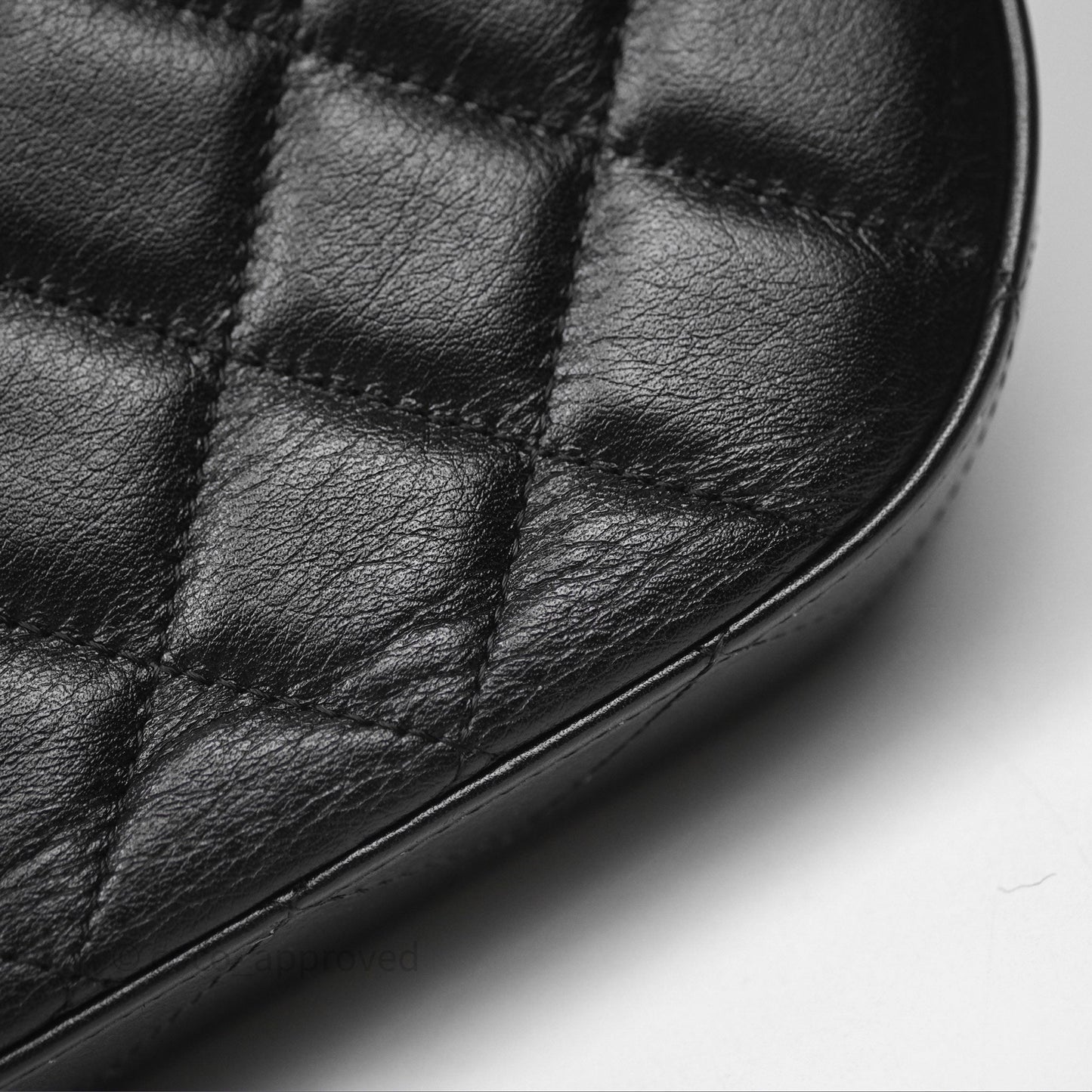 Chanel Quilted Phone Holder with Chain Black Shiny Calfskin Gold Hardware 23A