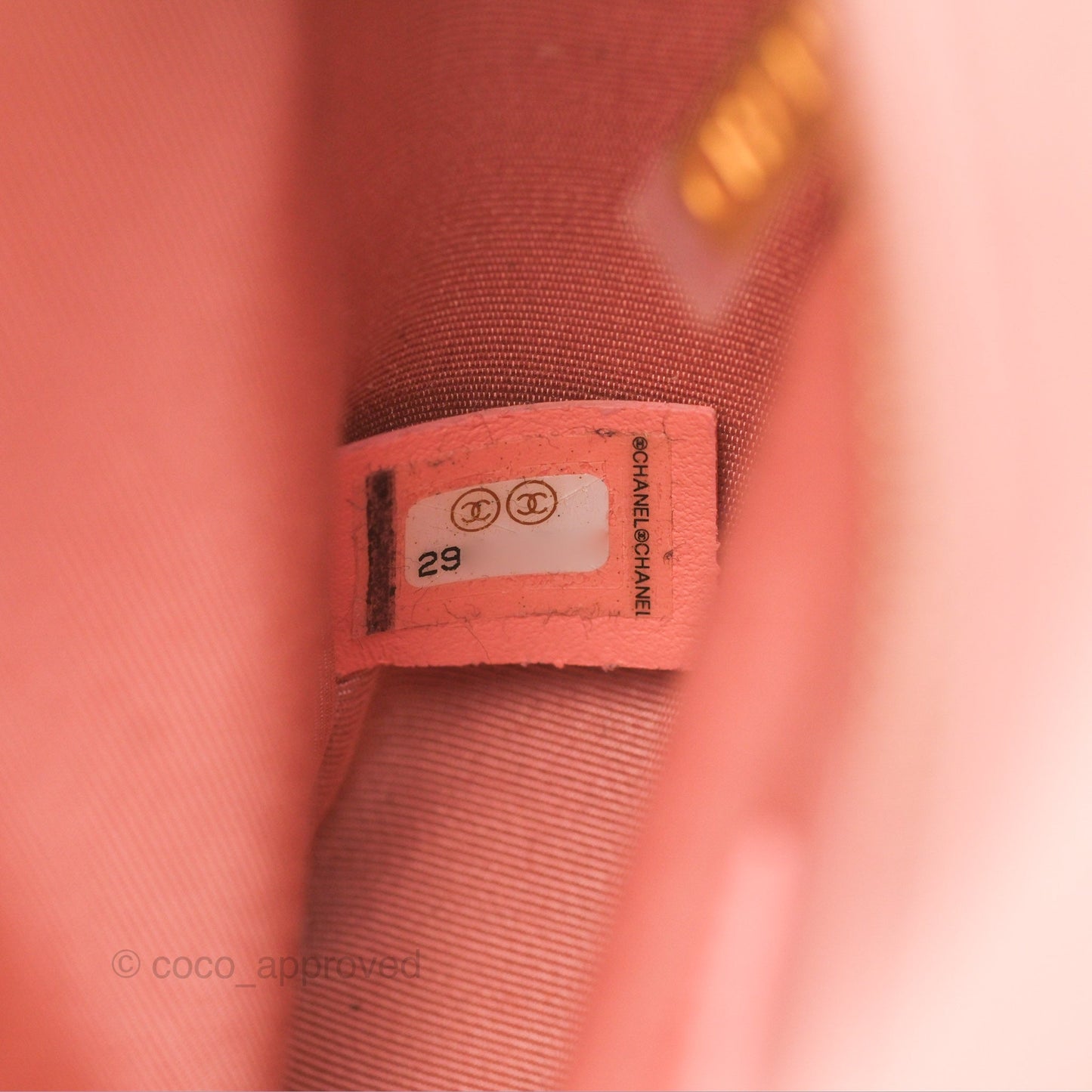 Chanel Logo Enchained Camera Bag Pink Calfskin Aged Gold Hardware