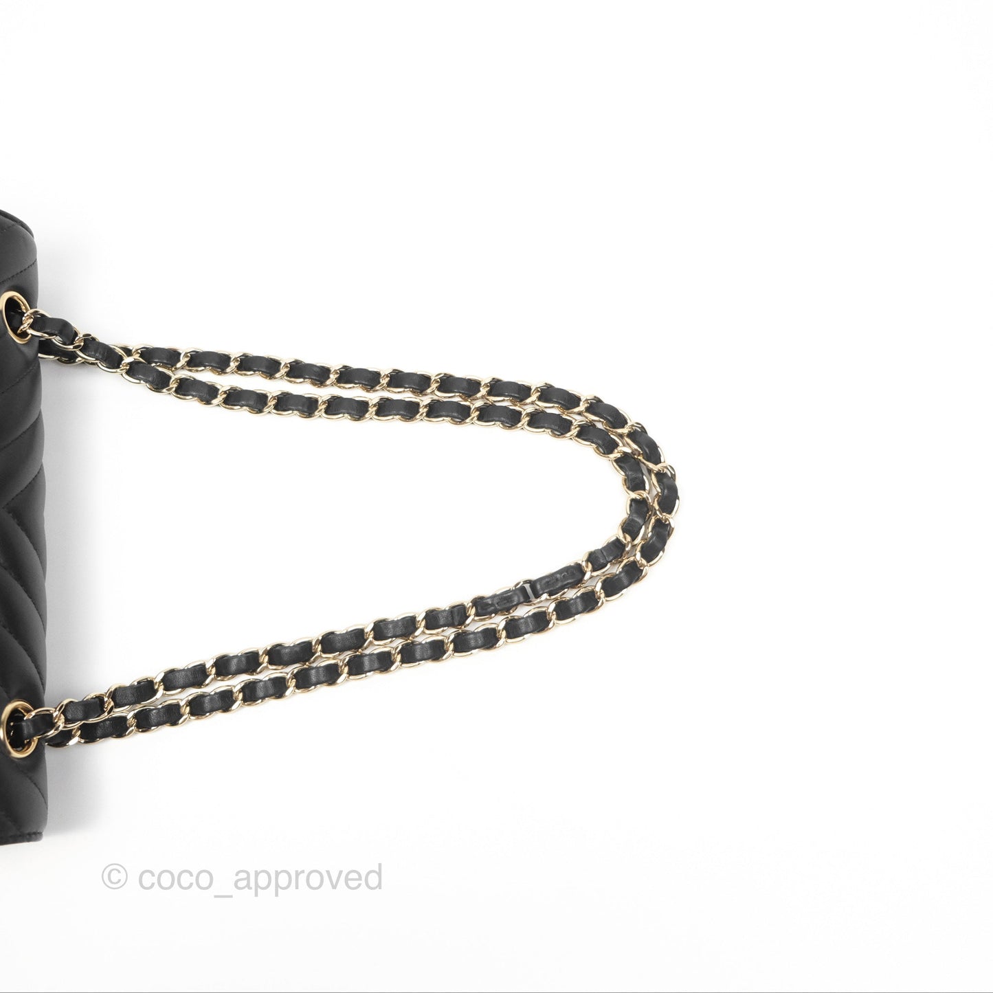 Chanel Small Classic Flap Chevron Black Lambskin Gold Hardware