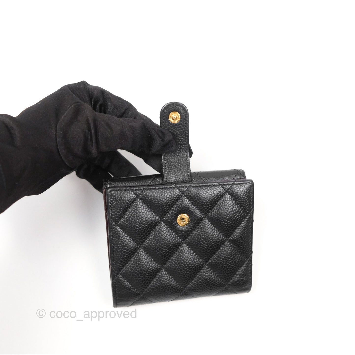 Chanel Quilted Short Flap Black Caviar Gold Hardware