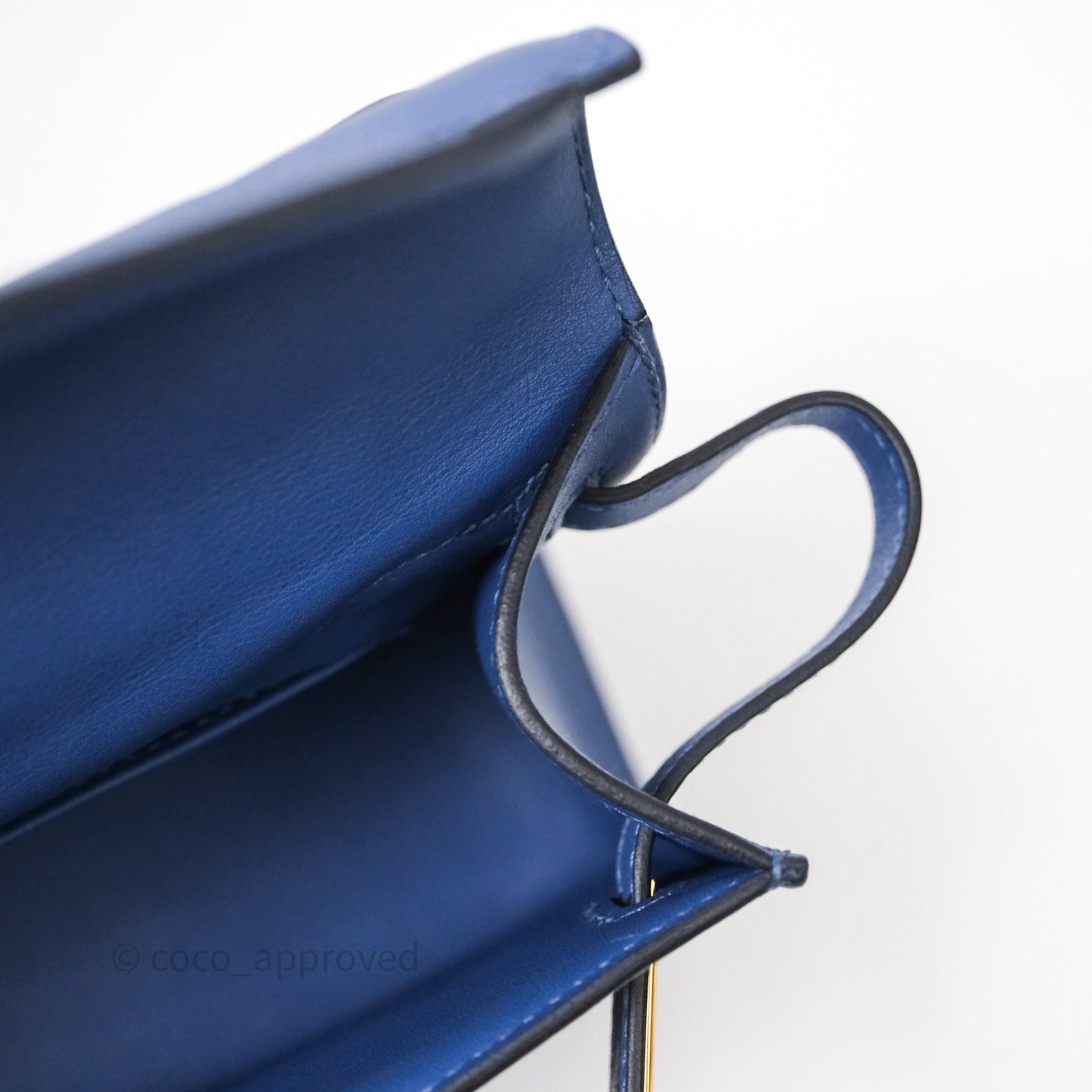 Hermès Kelly Pochette Clutch Bleu Brighton 7E Swift Gold Hardware