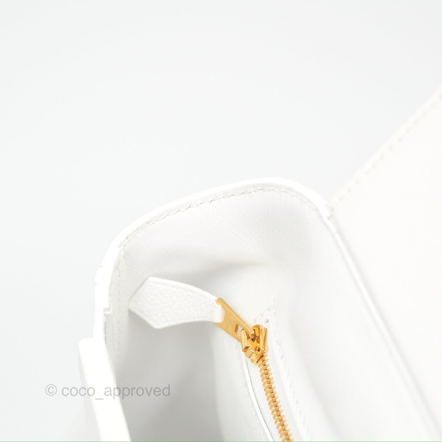 Hermès 24/24 21 Mini New White Evercolor/ Swift Gold Hardware