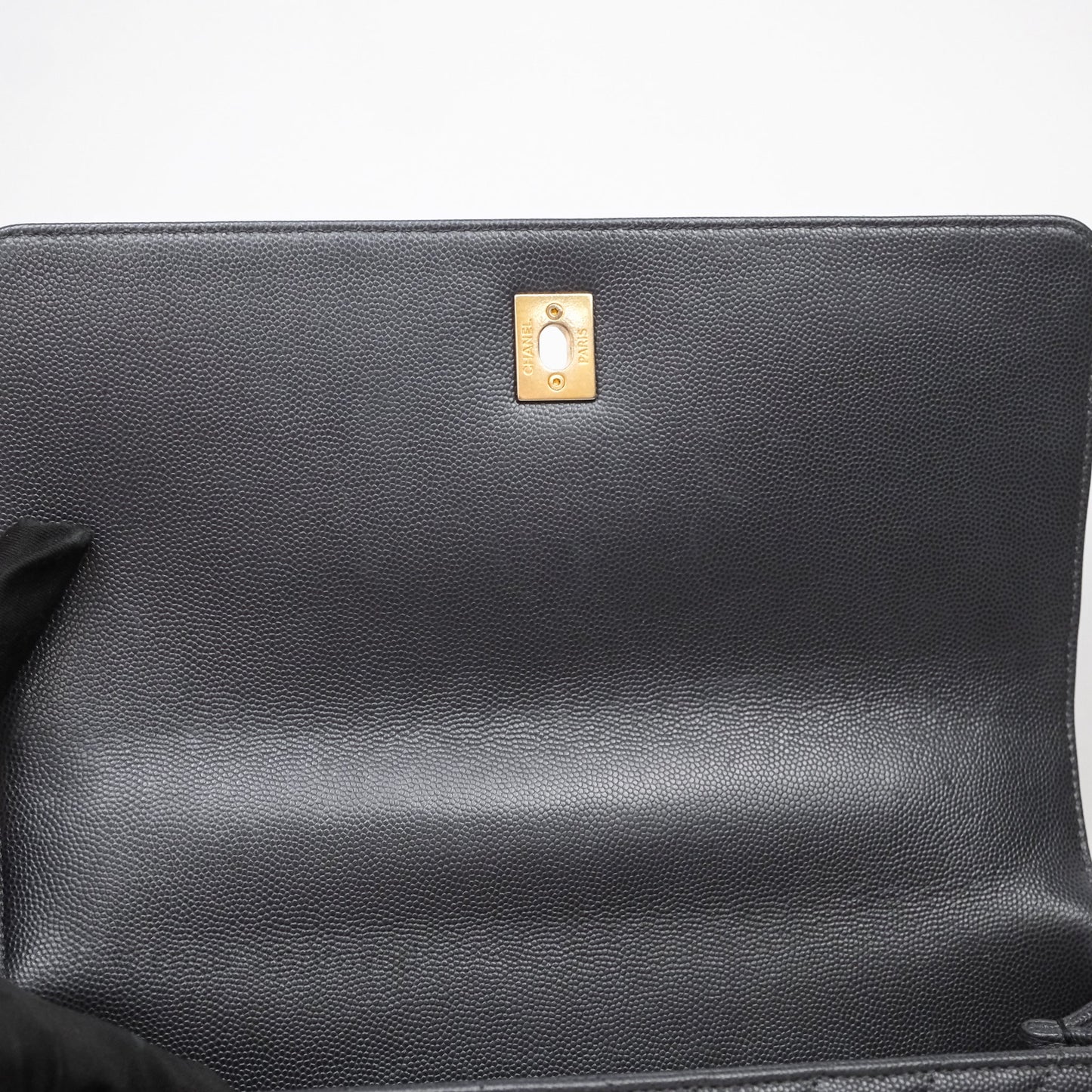 Chanel Medium Coco Handle Chevron Grey Bag Gold Hardware
