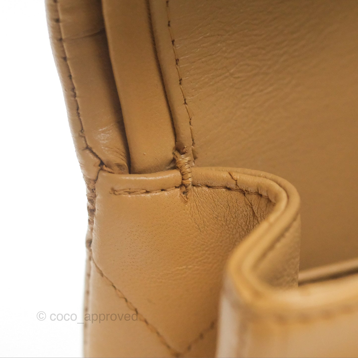 Chanel Vintage Small Classic Flap Beige Lambskin 24K Gold Hardware