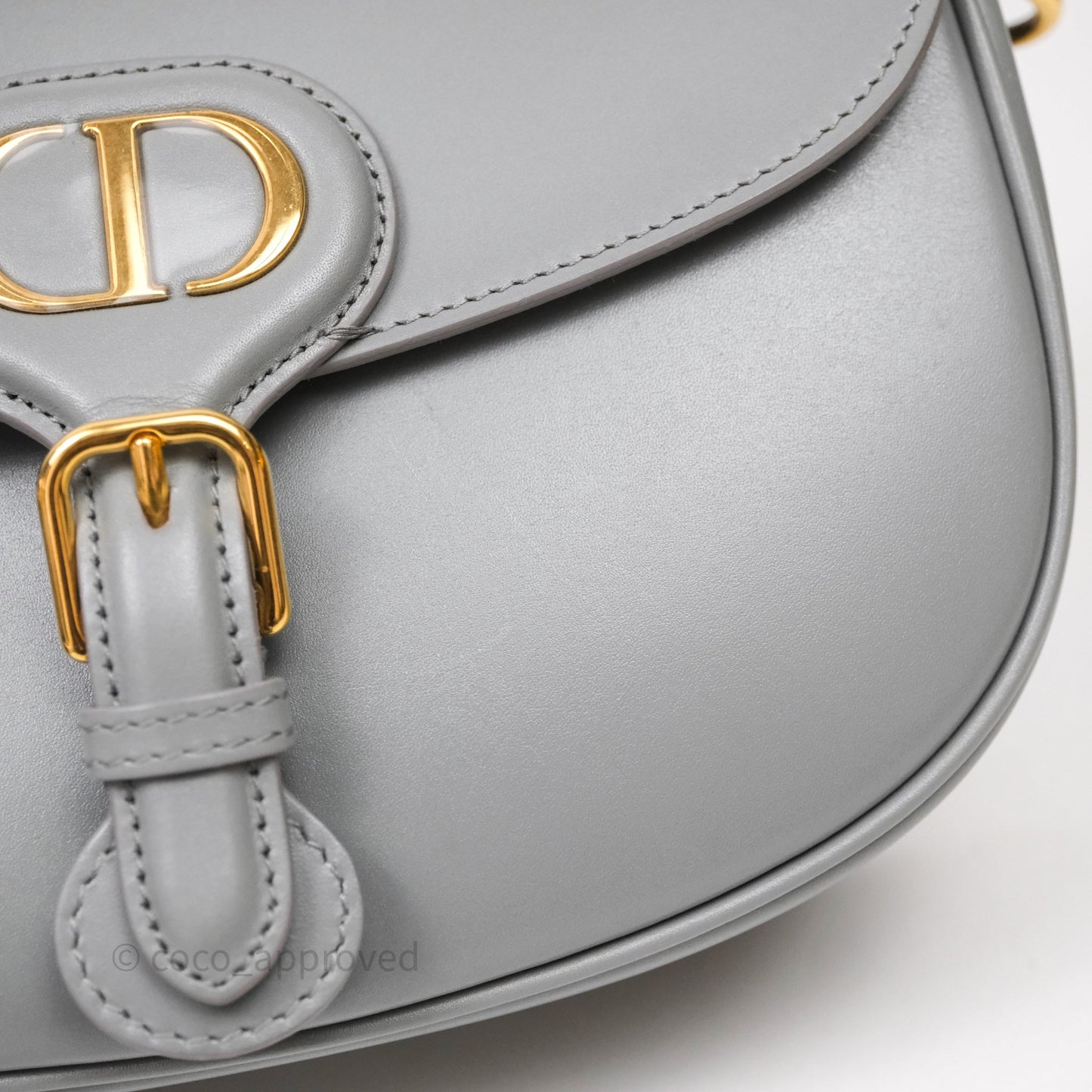 Christian Dior Medium Bobby Flap Grey Box Calfskin