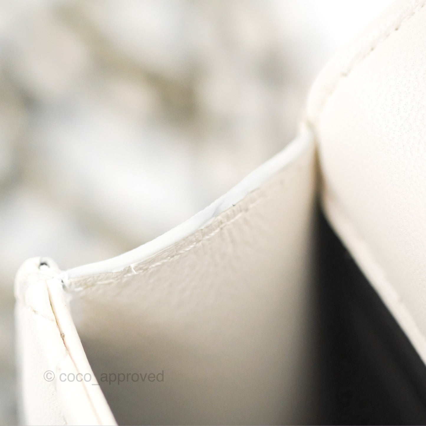 Chanel Mini Quilted Trendy CC Clutch With Chain White Lambskin Black Hardware