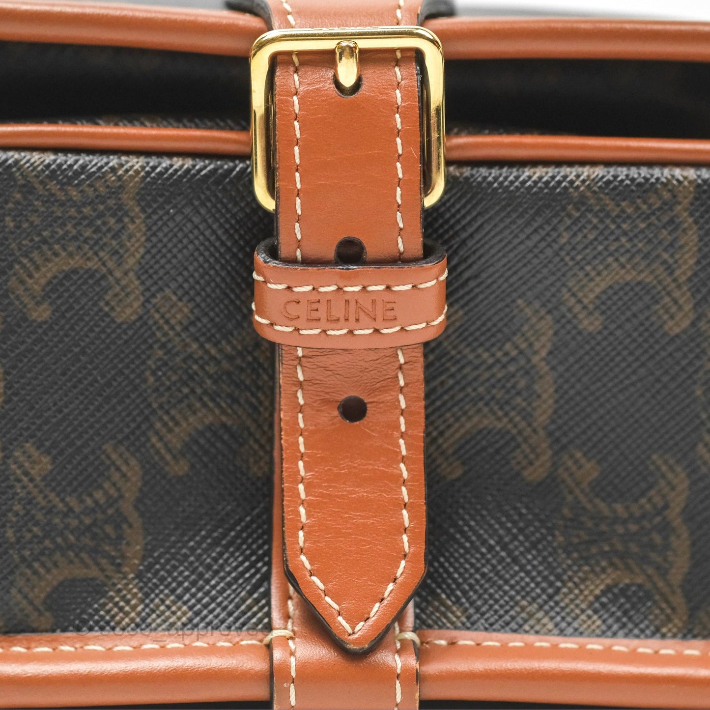 Celine Medium Folco Bag Triomphe Canvas Tan