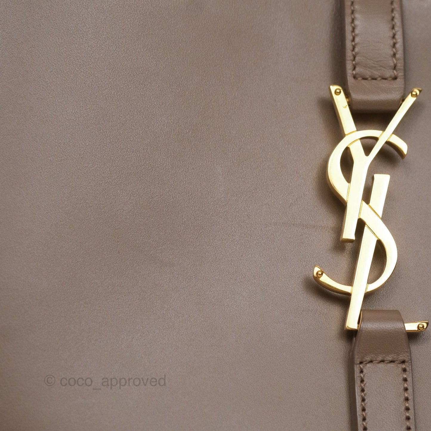 Saint Laurent Le 5 À 7 Taupe Calfskin Bronze Brass Hardware