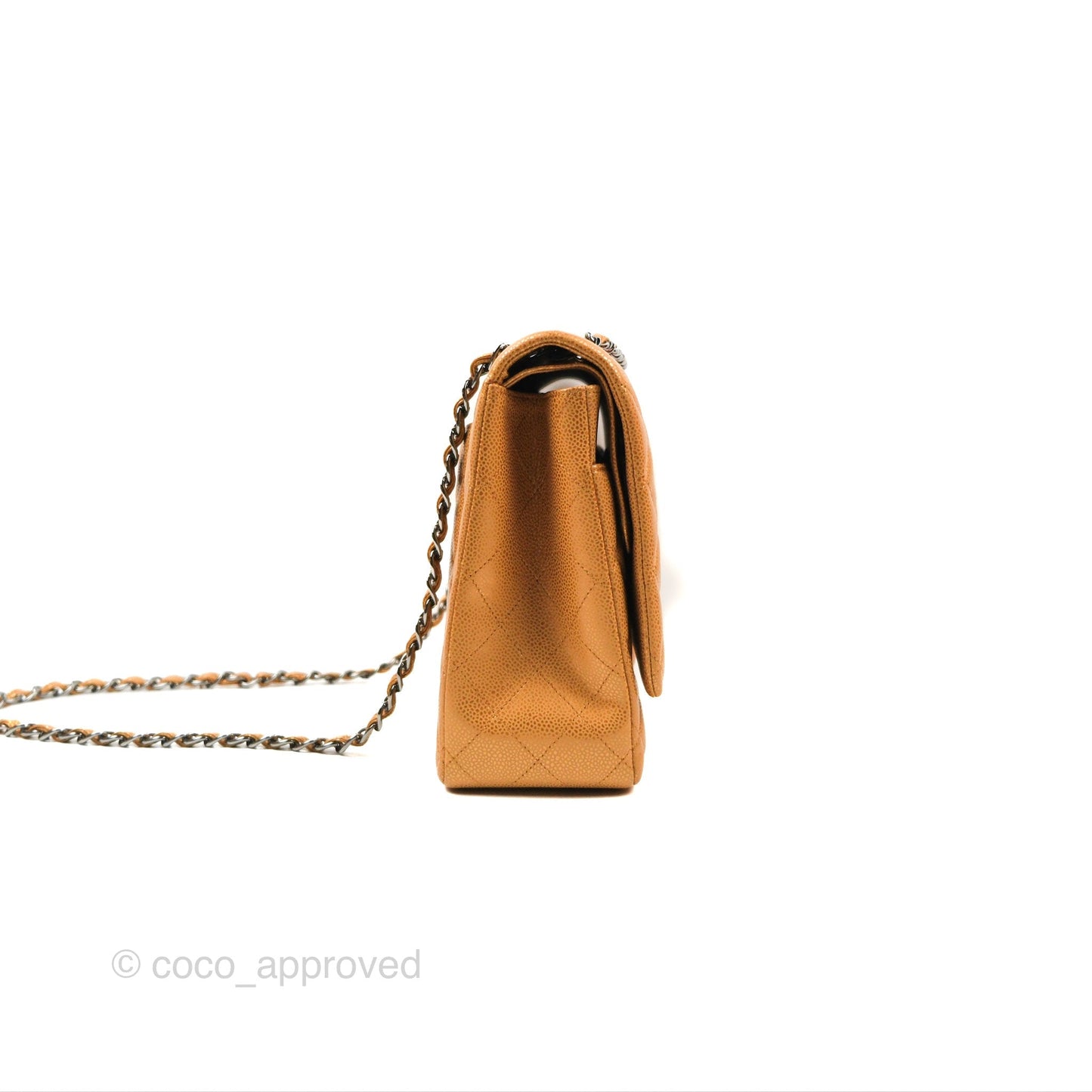 Chanel Quilted Maxi Double Flap Bronze Caviar Dark Silver Hardware