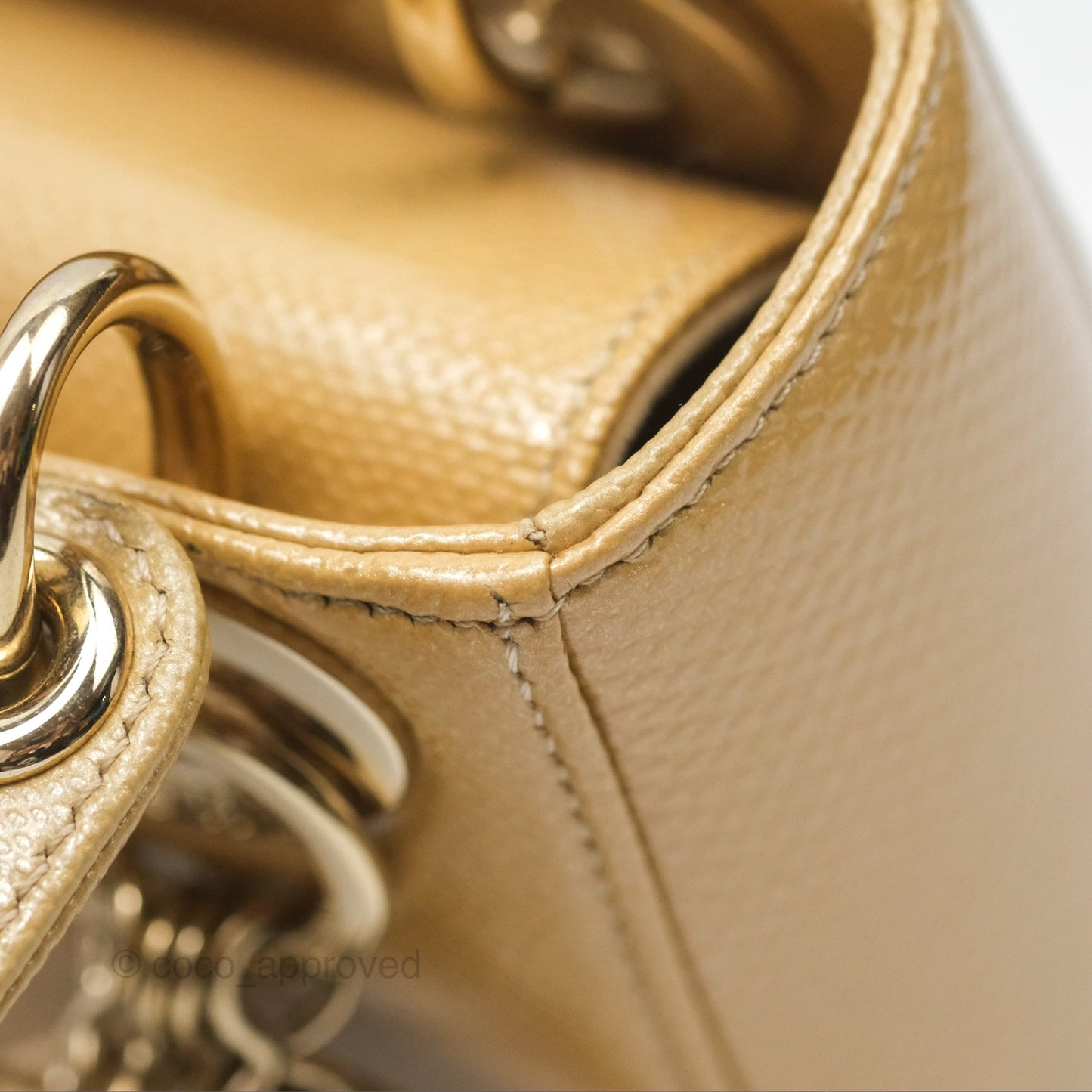 Christian Dior Mini Lady Dior Beige Lizard Gold Hardware