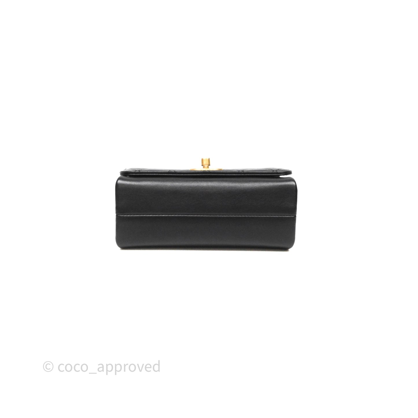 Chanel Pearl Chain Bag Black Calfskin Aged Gold Hardware
