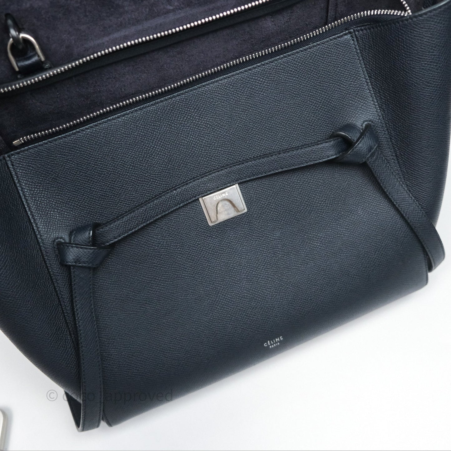 Celine Mini Belt Bag Navy Grained Calfskin Silver Hardware