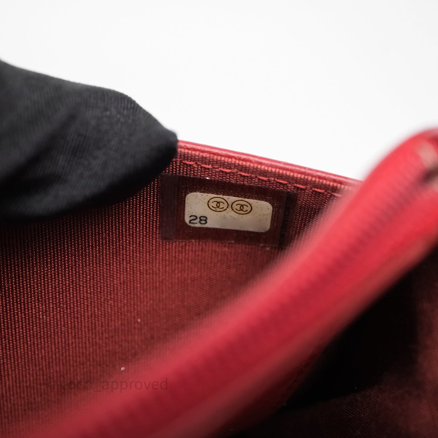 Chanel Boy Wallet on Chain WOC Red Caviar Aged Gold Hardware