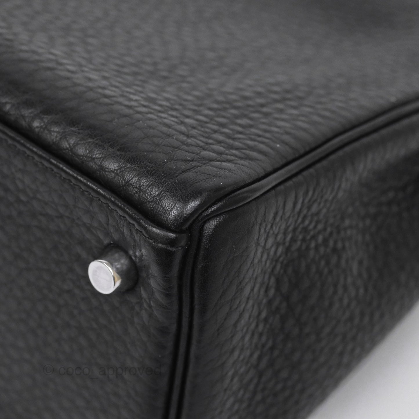 Hermès Kelly 28 Retourne Noir Black 89 Clemence Palladium Hardware